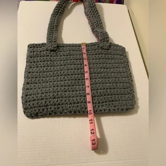 Shoulder Bag solid gray on one side mix Gray and pink on the other side - Picture 13 of 16
